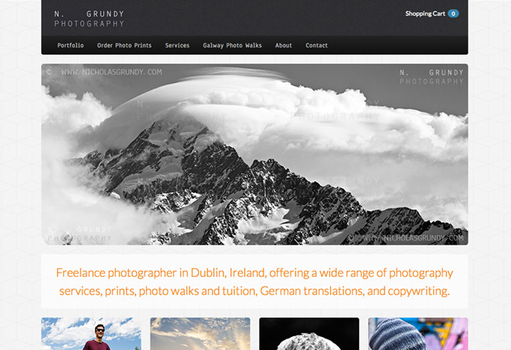 Nicholas Grundy Photography Web Design